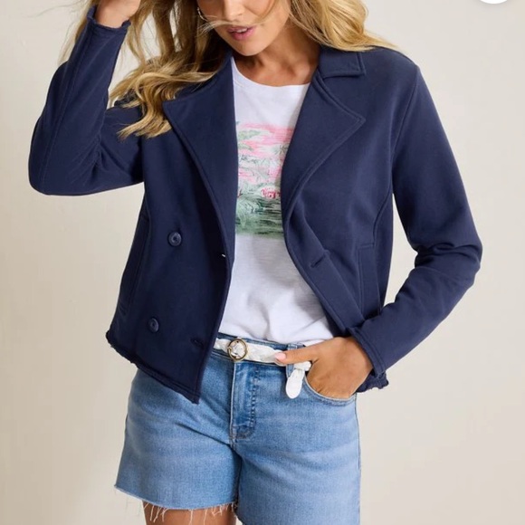 Tommy Bahama Marina Del Mar Cropped Pea Coat NWT Size XL - Picture 9 of 10